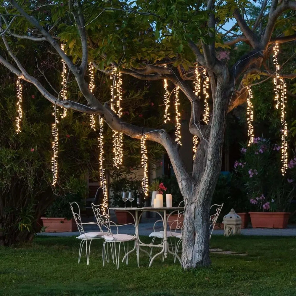 2.4M LED Rope String Lights Fairy Lamp Garland For Patio Camping Wedding Tree Garden Party Street Christmas Decoration