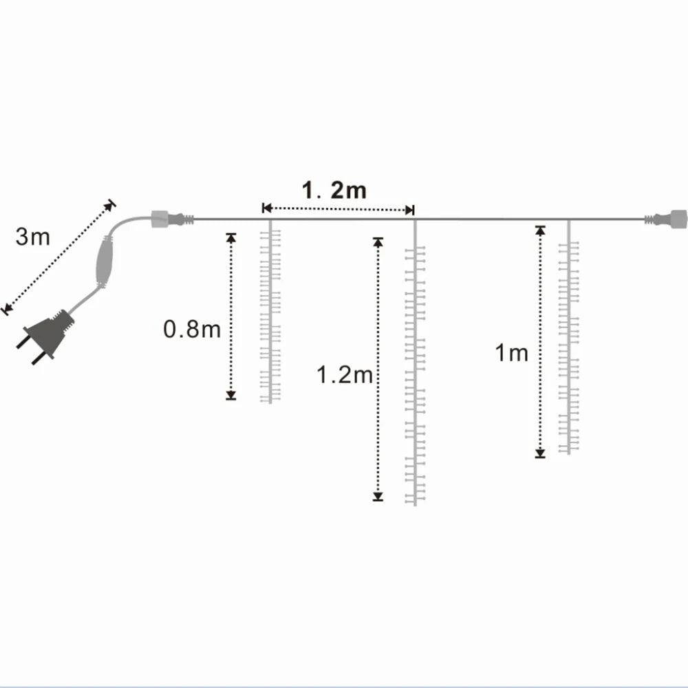 2.4M LED Rope String Lights Fairy Lamp Garland For Patio Camping Wedding Tree Garden Party Street Christmas Decoration