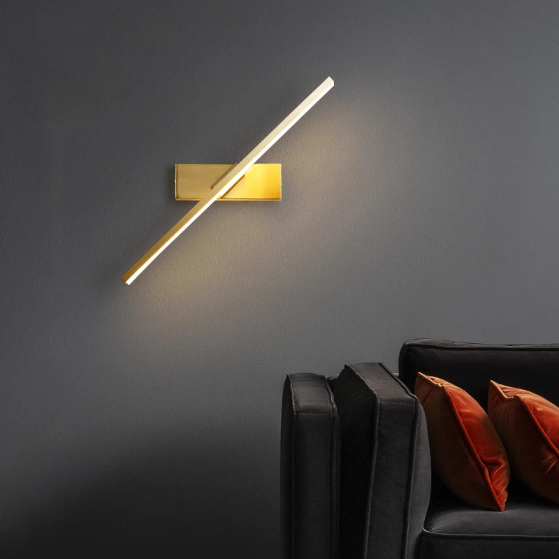 Modern 12W Led Mirror with Lights Crystal Rod Interior Lighting Fixture for Bedroom Bedside Aisle Corridor Nordic