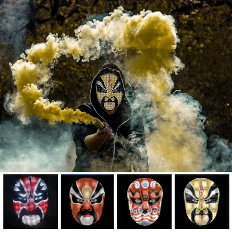Smart LED Face Masks Programmable Bluetooth APP Control Change Face DIY Photoes for Party Display LED Light Mask for Halloween