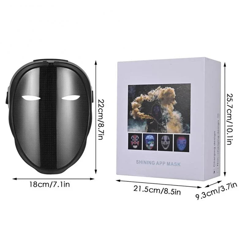 NEW LED APP Mask Bluetooth APP Control Face Masks Smart Mask Can Change Dynamic Carnival Photos LED Face Masks for Halloween
