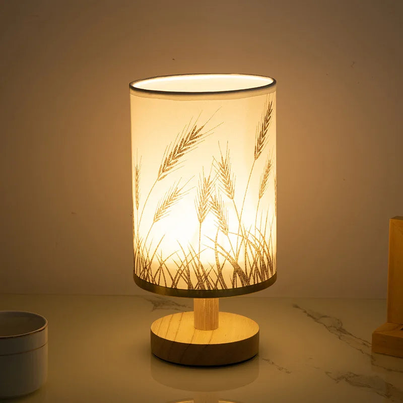 Led Bedside Lamp Night Light Desk Table Study Beside Room Bedroom Sleep Lighting Decoration Retro Pleated Sleeping