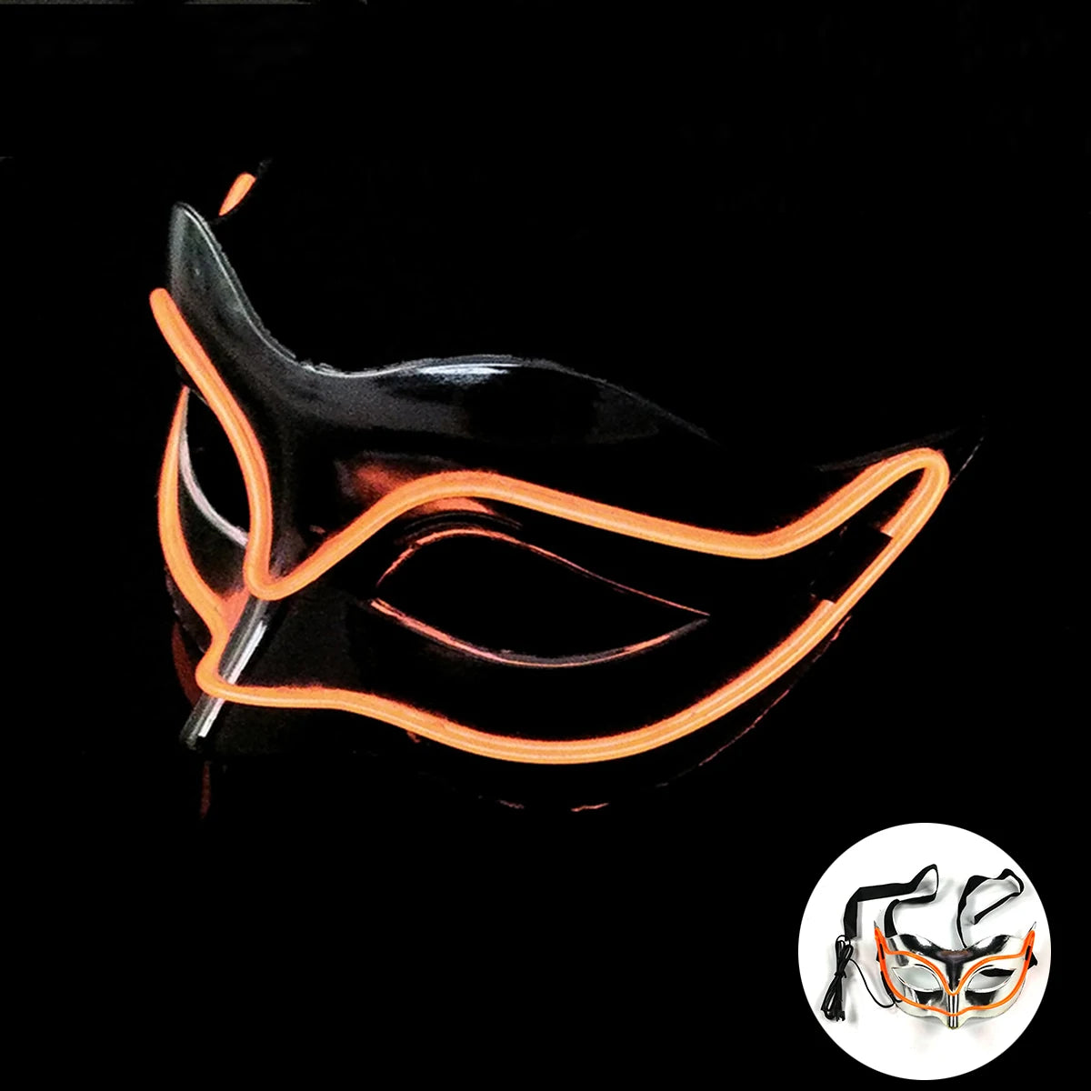 LED Light Fox Mask For Dance Neon Party Decoration Luminous Masquerade Kabuki Mask Bar KTV Ball Disguise Masks
