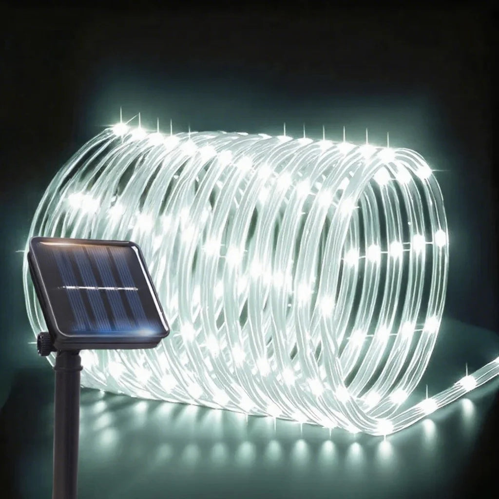 LED Solar Rope Lights Outdoor 50-200LEDs 8 Modes IP54 Waterproof String Lights for Garden Christmas Halloween Weddings Decor