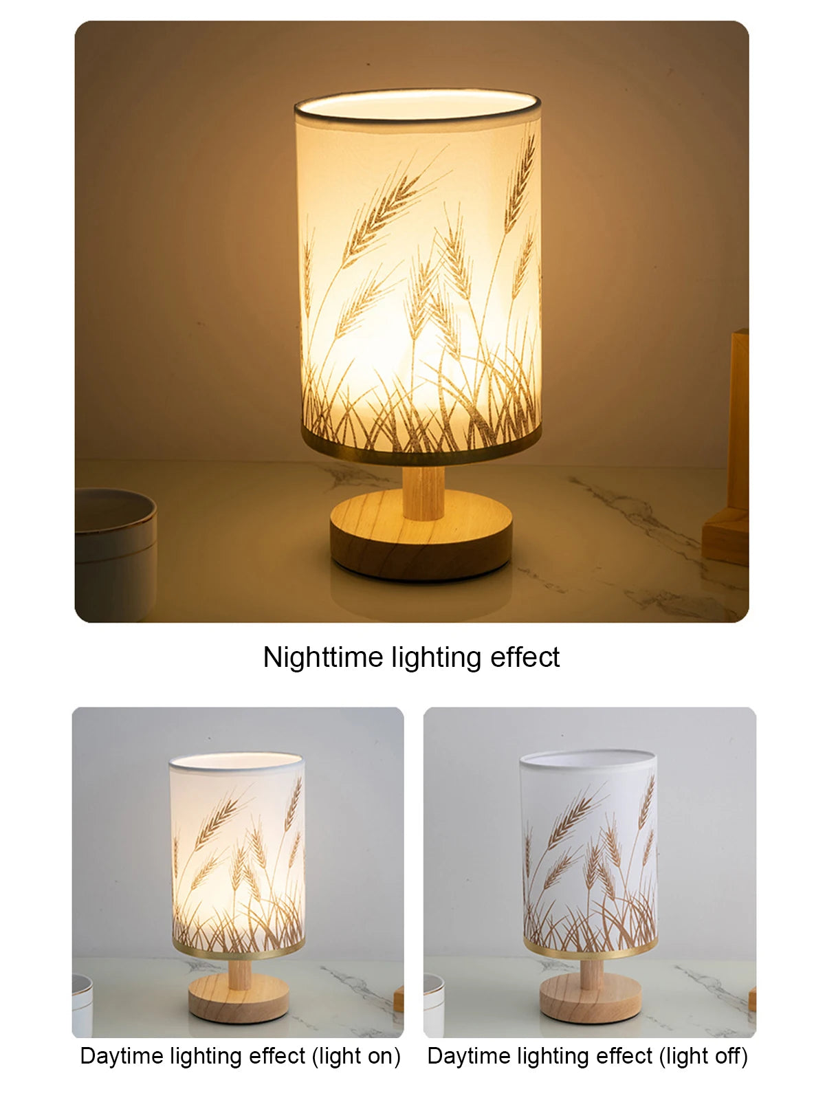 Led Bedside Lamp Night Light Desk Table Study Beside Room Bedroom Sleep Lighting Decoration Retro Pleated Sleeping