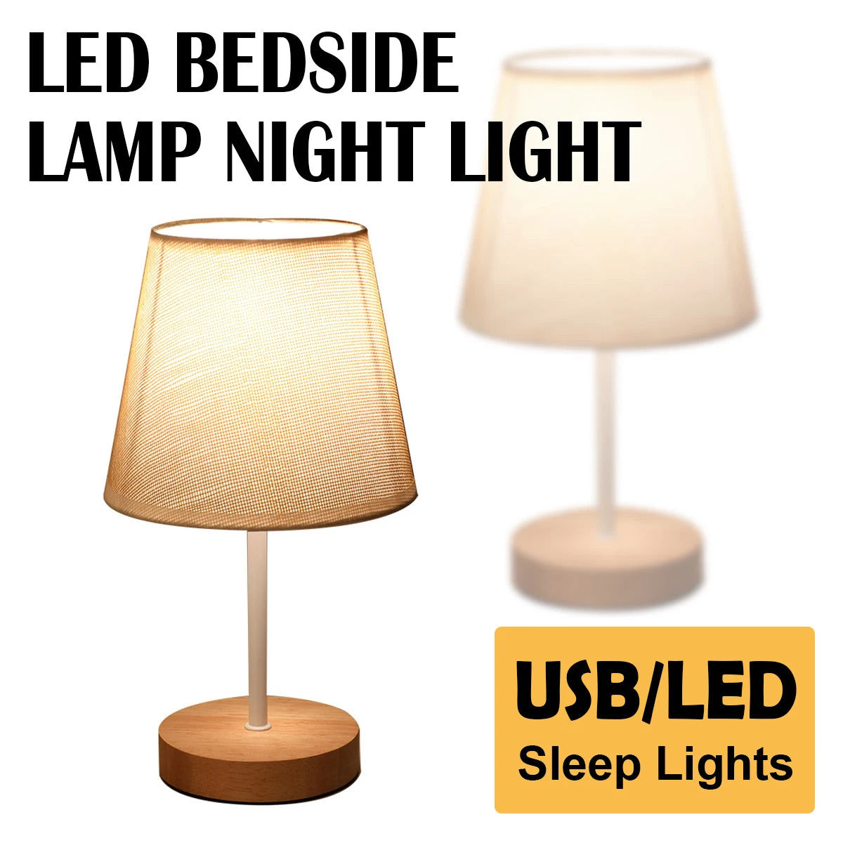 Led Bedside Lamp Night Light Desk Table Study Beside Room Bedroom Sleep Lighting Decoration Retro Pleated Sleeping