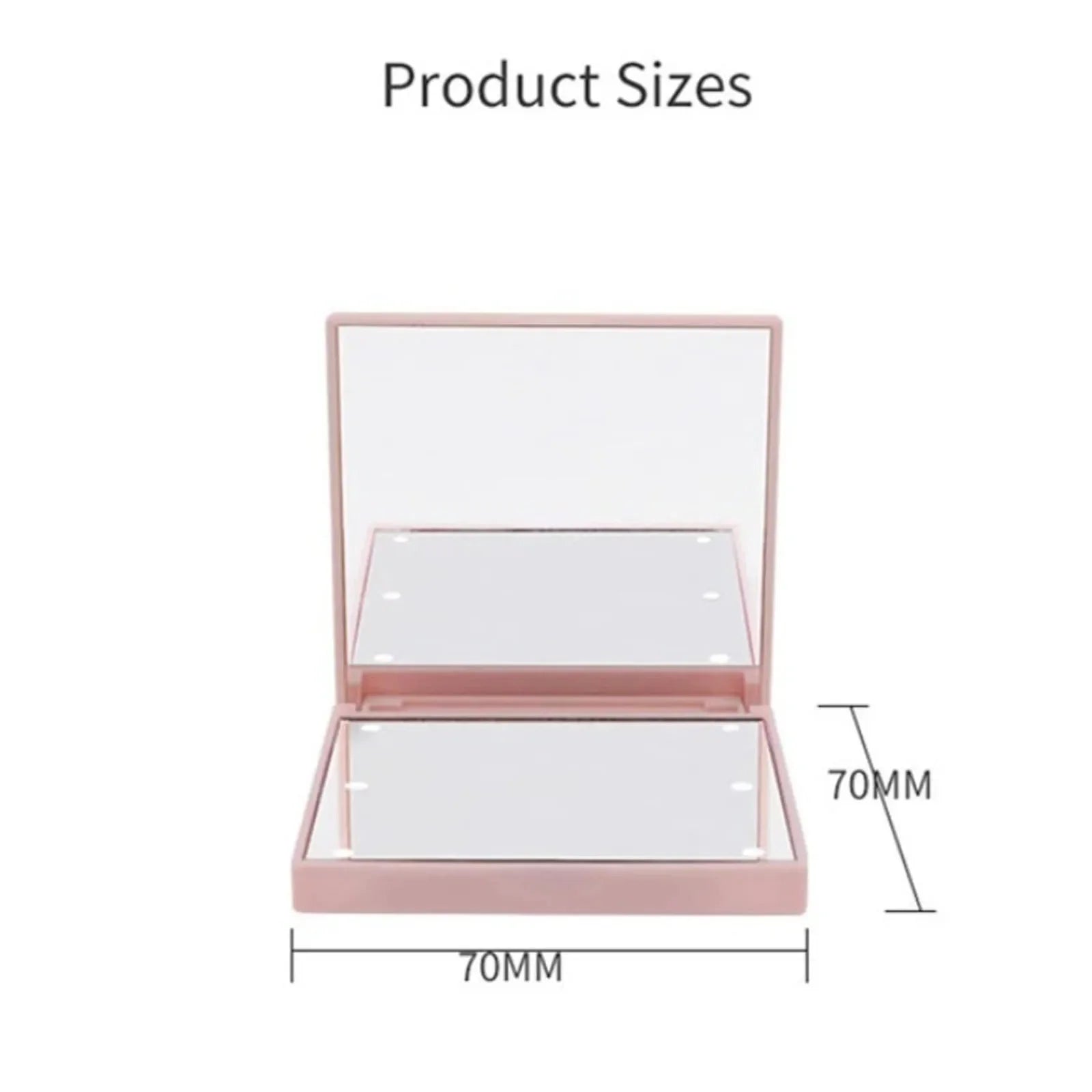 6 Led Makeup Mirror With Light  Magnifying Small Pocket Portable Travel Pink Black White Foldable Cosmetics Vanity Mirrors