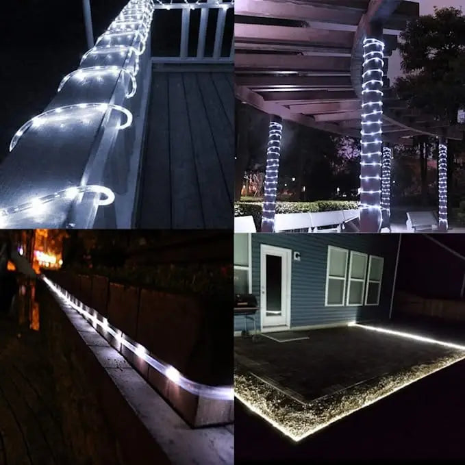 Solar String Lights Outdoor Waterproof LED Strip Rope Tube Lamp Christmas Fairy Garland String Lights for Garden Tree Yard Fence