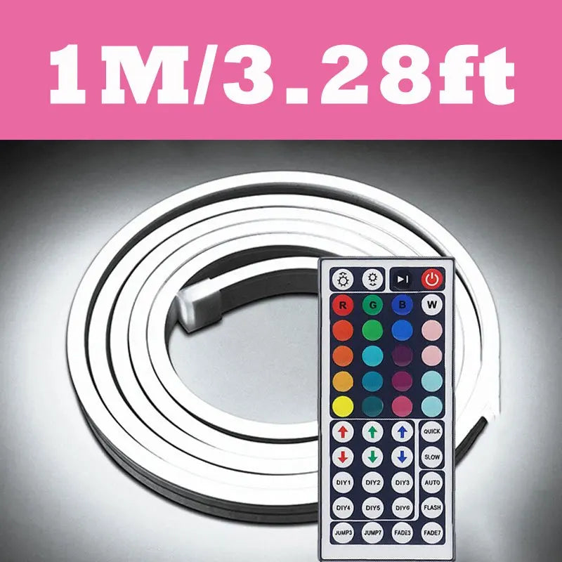 USB Neon Srtip Light RGB Color Changing LED Rope Lights, Flexible Neon LED Rope Lights Cuttable DIY Design Neon Lights