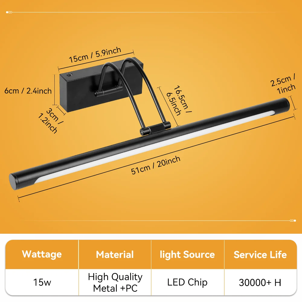 LED Mirror Light Three Colors LED Home Wall Decor Lights Led Bathroom Mirror Lamp Make Up Lighting Wall Mirrors Lamp AC110-264V