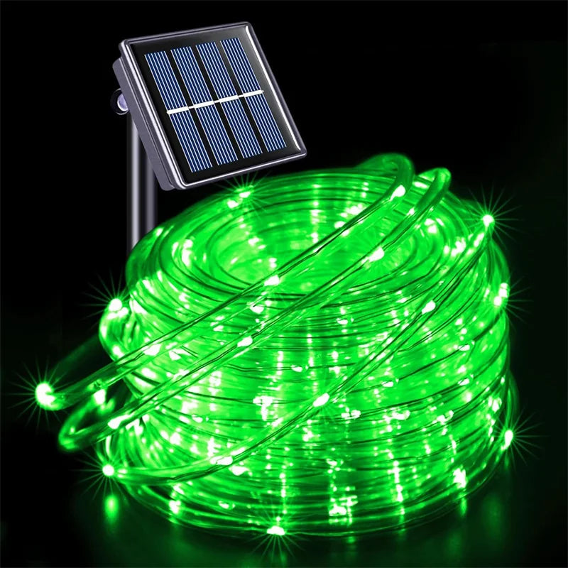 Solar Rope Lights Outdoor LED String Lights 8 Modes Garden Hose Lights Decorative Wedding Christmas Halloween Patio Porch Pool