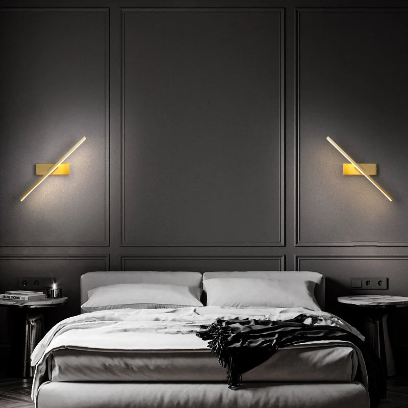 Modern 12W Led Mirror with Lights Crystal Rod Interior Lighting Fixture for Bedroom Bedside Aisle Corridor Nordic