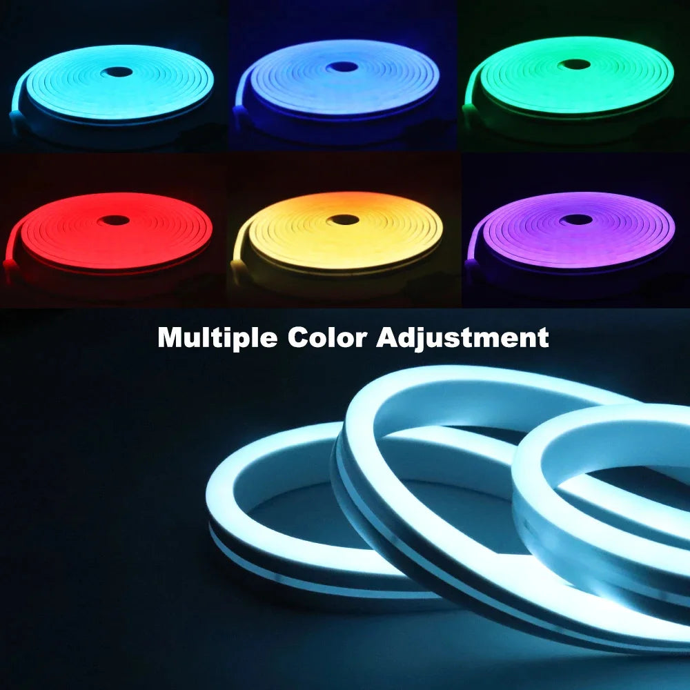 USB Neon Srtip Light RGB Color Changing LED Rope Lights, Flexible Neon LED Rope Lights Cuttable DIY Design Neon Lights