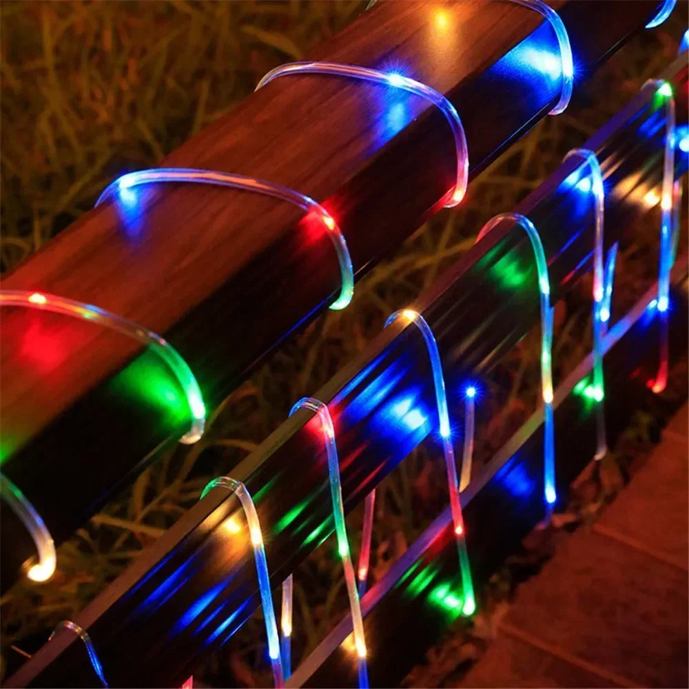 5/10/20M Solar Rope Lights Outdoor Blue LED PVC Tube Fairy String Light Garden Halloween and Christmas Wedding Decorations