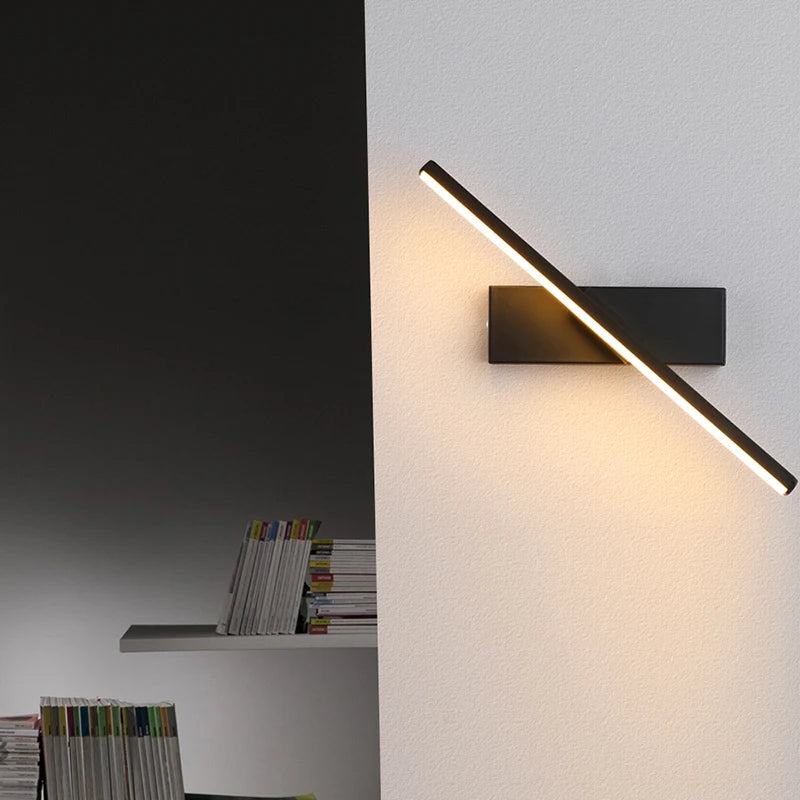 Modern 12W Led Mirror with Lights Crystal Rod Interior Lighting Fixture for Bedroom Bedside Aisle Corridor Nordic