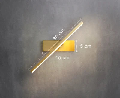 Modern 12W Led Mirror with Lights Crystal Rod Interior Lighting Fixture for Bedroom Bedside Aisle Corridor Nordic