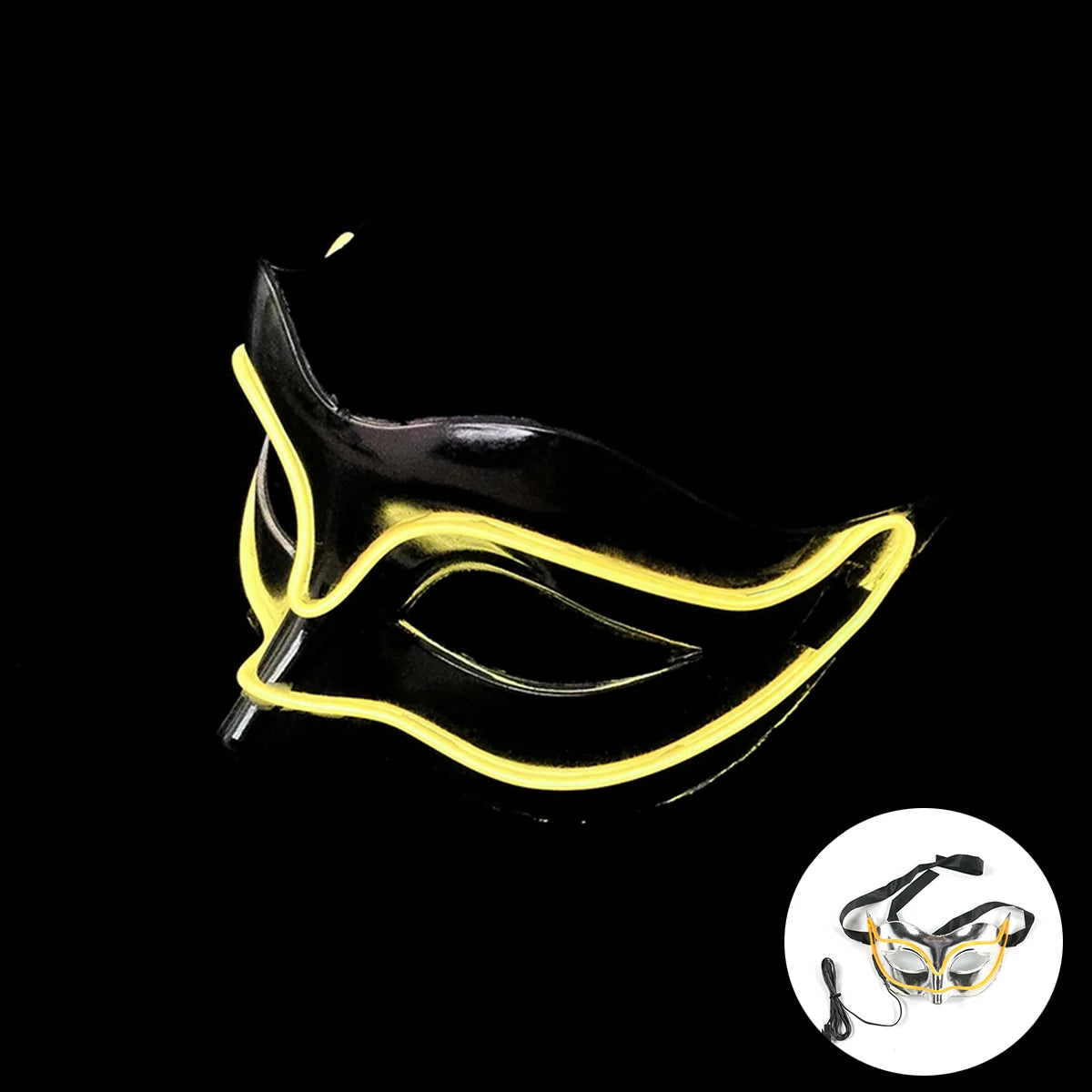 LED Light Fox Mask For Dance Neon Party Decoration Luminous Masquerade Kabuki Mask Bar KTV Ball Disguise Masks