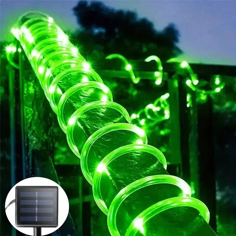 LED Solar Strip Rope Tube String Lights Outdoor Waterproof Lamp Wedding Fairy Garland String Lights for Garden Tree Yard Fence