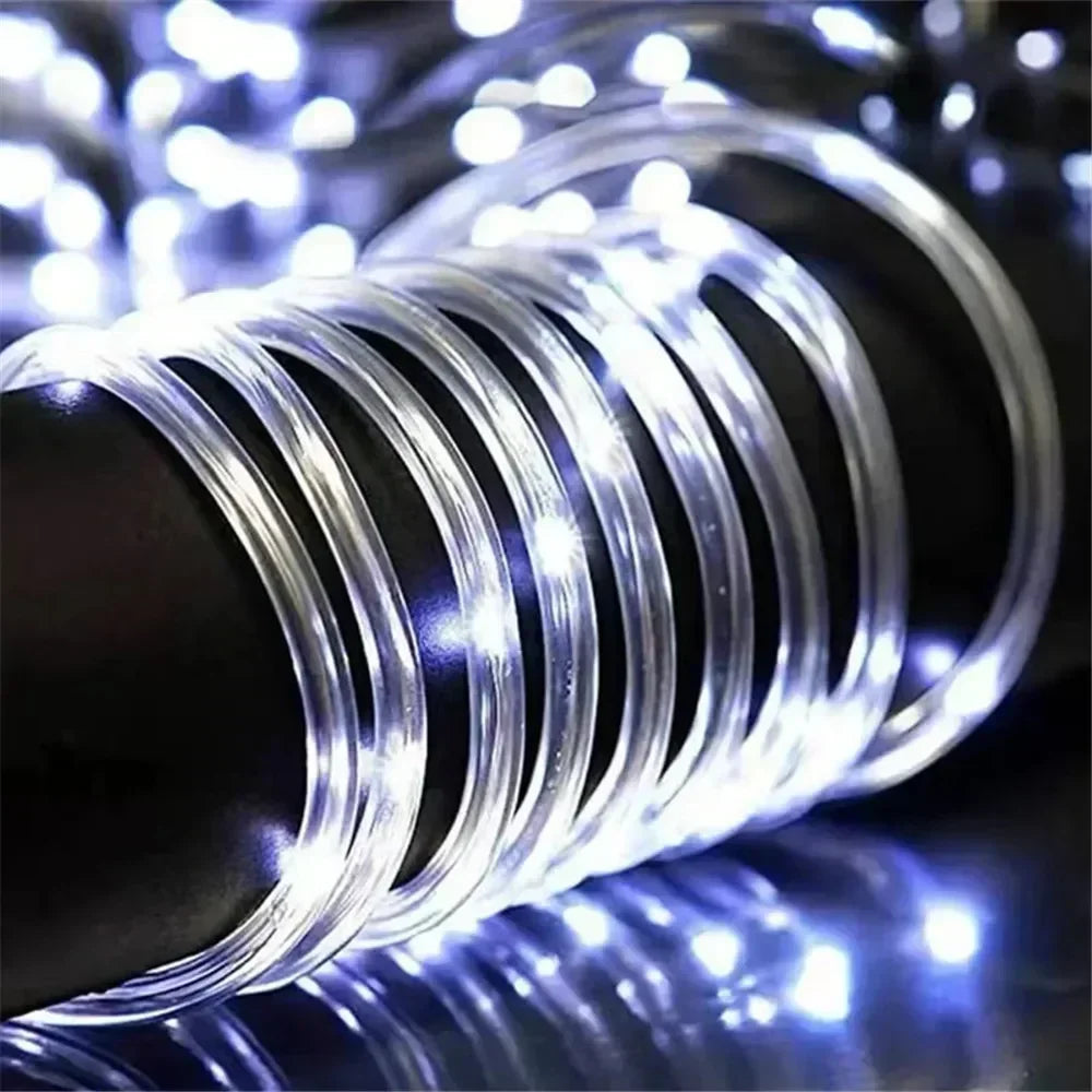 5/10/20M Solar Rope Lights Outdoor Blue LED PVC Tube Fairy String Light Garden Halloween and Christmas Wedding Decorations
