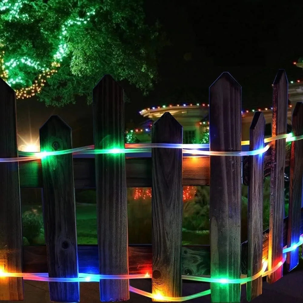 Solar Rope Lights - Outdoor LED Copper Fairy String Tube Lights for Parties, Gardens, Porches, and Home Decoration