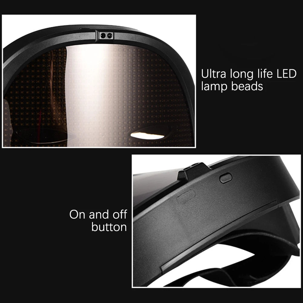 LED Party Mask Bluetooth-connected Programmable USB Charging Glow-in-the-Dark Mask Gestures Sensing Lights Up For Masquerades