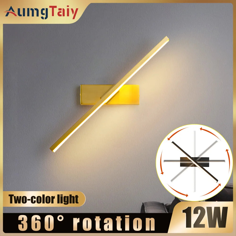 Modern 12W Led Mirror with Lights Crystal Rod Interior Lighting Fixture for Bedroom Bedside Aisle Corridor Nordic