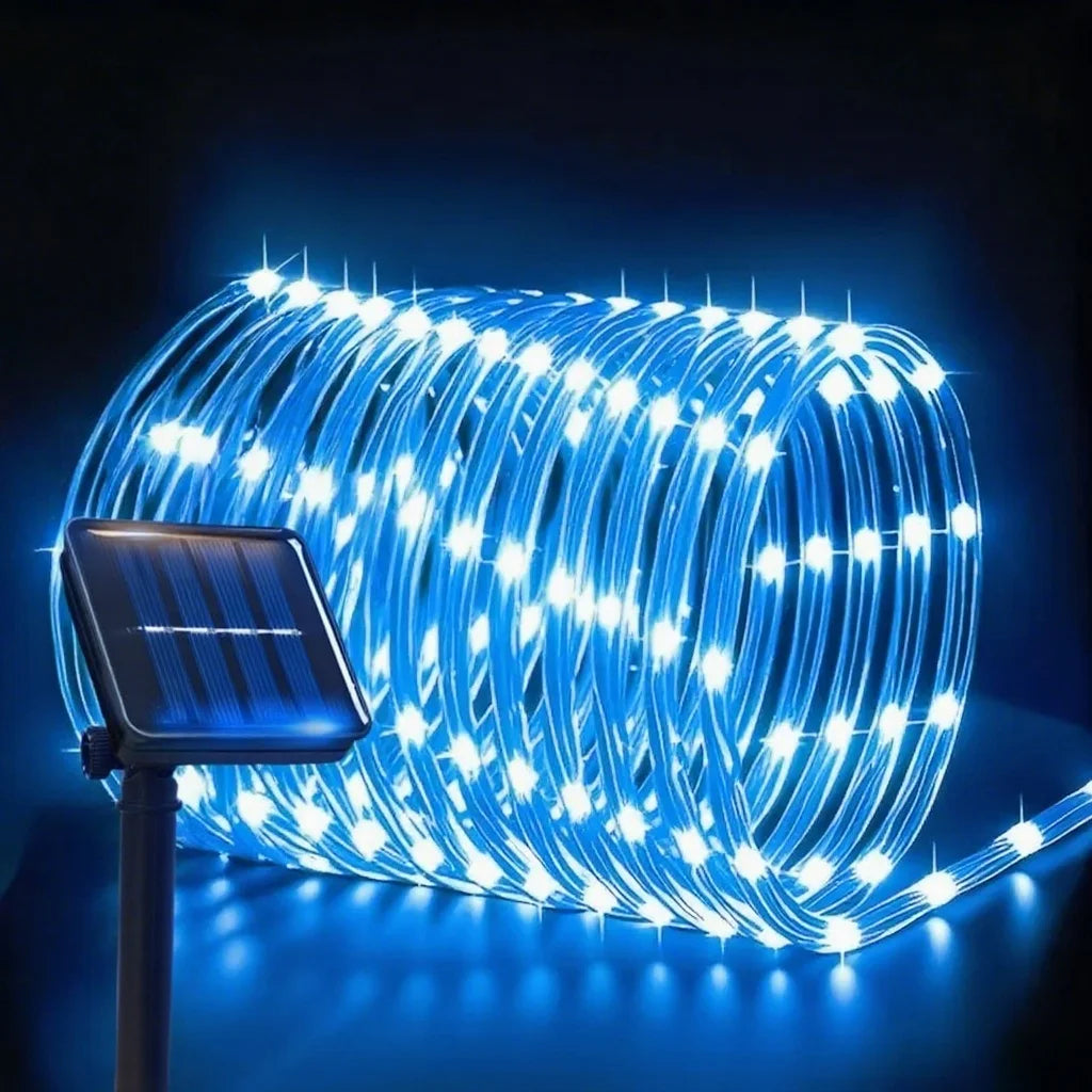 LED Solar Rope Lights Outdoor 50-200LEDs 8 Modes IP54 Waterproof String Lights for Garden Christmas Halloween Weddings Decor