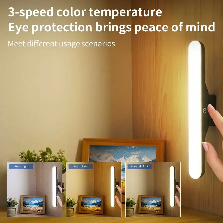 LED Mirror Front Makeup Light Rechargeable Hanging Magnetic Lamp Eye Protection Reading Lamp For Dormitory Wardrobe Closet Light