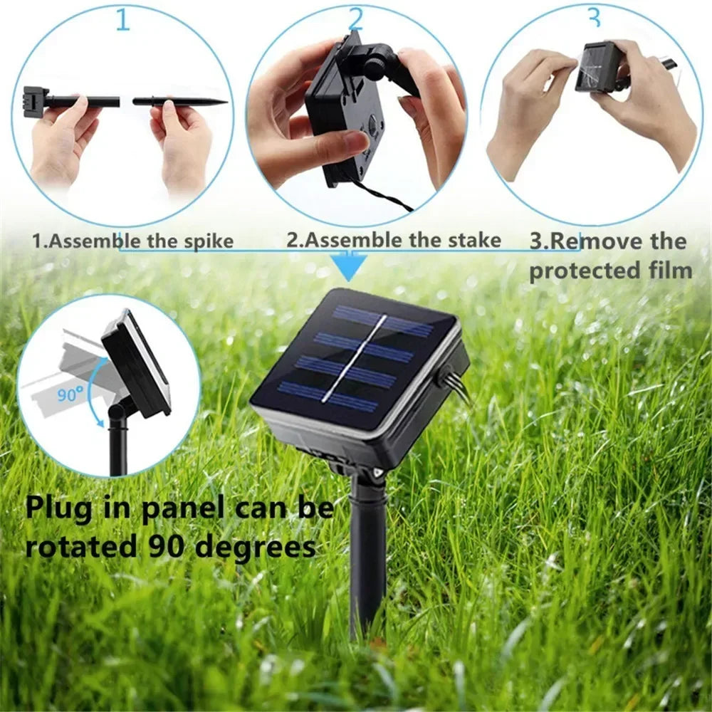 5/10/20M Solar Rope Lights Outdoor Blue LED PVC Tube Fairy String Light Garden Halloween and Christmas Wedding Decorations