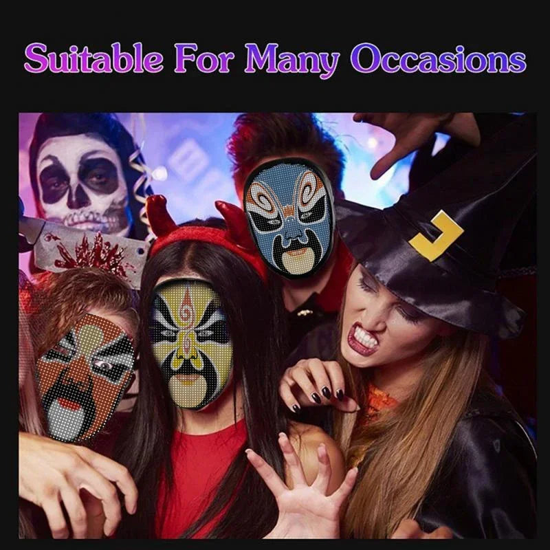 NEW LED APP Mask Bluetooth APP Control Face Masks Smart Mask Can Change Dynamic Carnival Photos LED Face Masks for Halloween