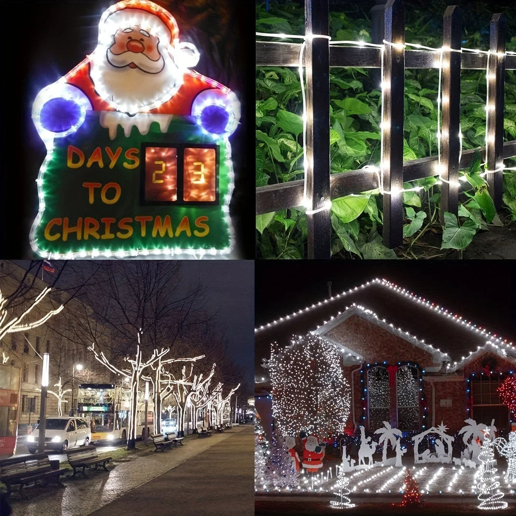 Solar Rope Lights IP65 Waterproof Outdoor Lamp LED Copper Fairy String Tube Lights for Party Garden Yard Home Wedding Christmas