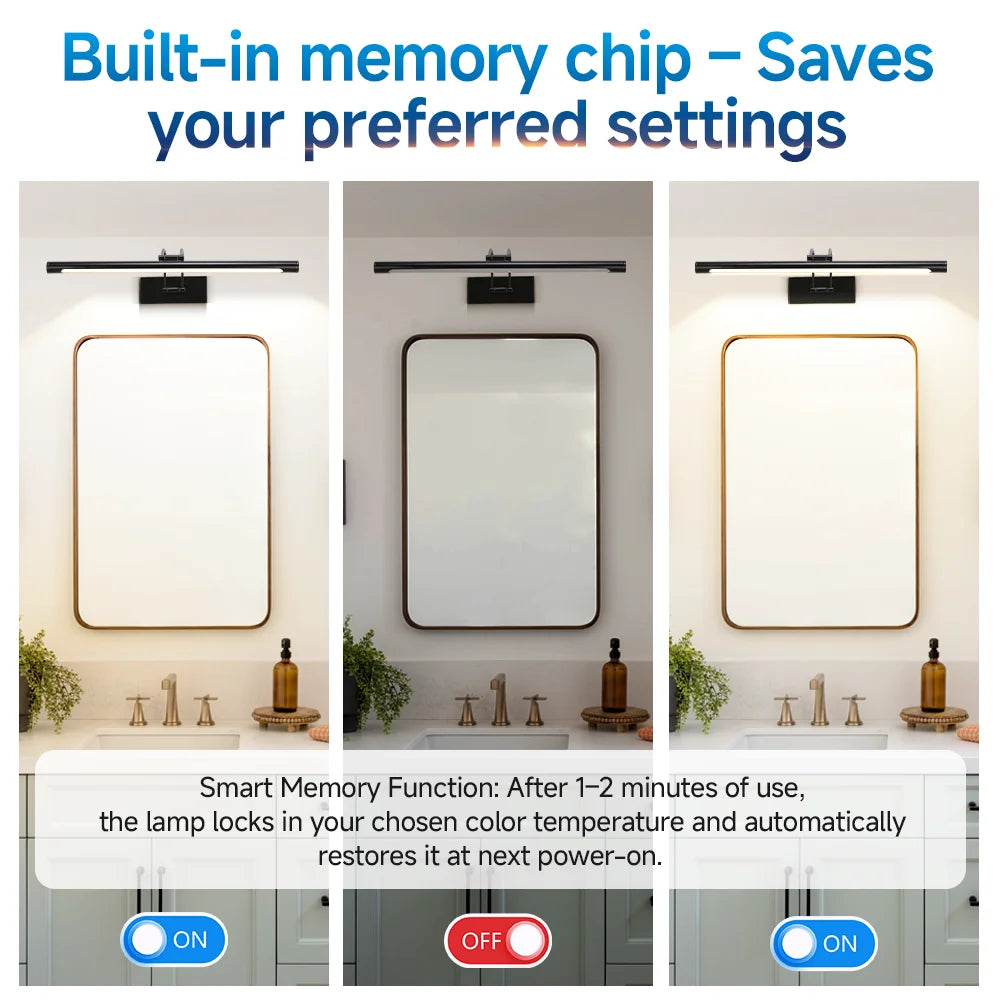 Mirror Led Wall Lamp Modern Bathroom Wall Light Decor Strip Light 40CM 50CM Toiliet Washroom Fixture Indoor Ip65 Waterproof 15W