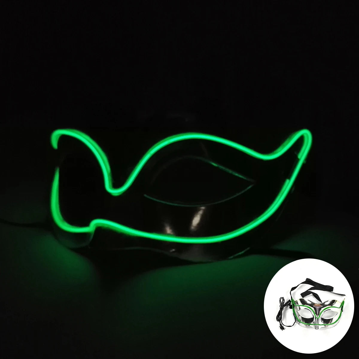 LED Light Fox Mask For Dance Neon Party Decoration Luminous Masquerade Kabuki Mask Bar KTV Ball Disguise Masks