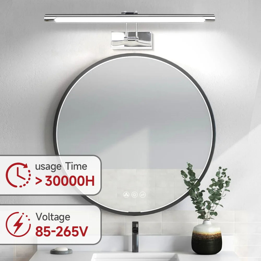 LED Mirror Light Three Colors LED Home Wall Decor Lights Led Bathroom Mirror Lamp Make Up Lighting Wall Mirrors Lamp AC110-264V