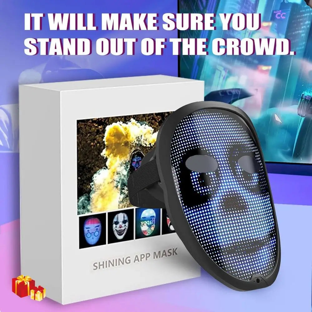 NEW LED APP Mask Bluetooth APP Control Face Masks Smart Mask Can Change Dynamic Carnival Photos LED Face Masks for Halloween