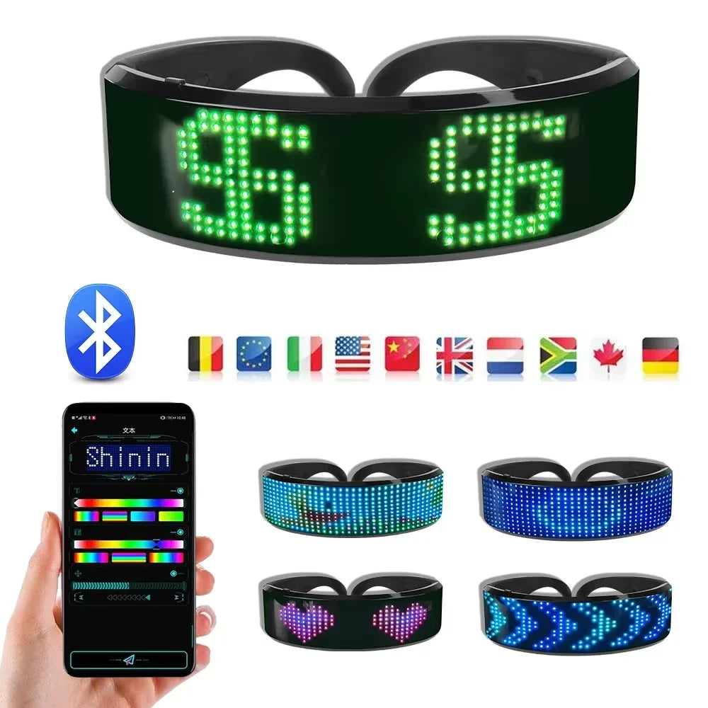 Smart LED Face Masks Programmable Bluetooth APP Control Change Face DIY Photoes for Party Display LED Light Mask for Halloween