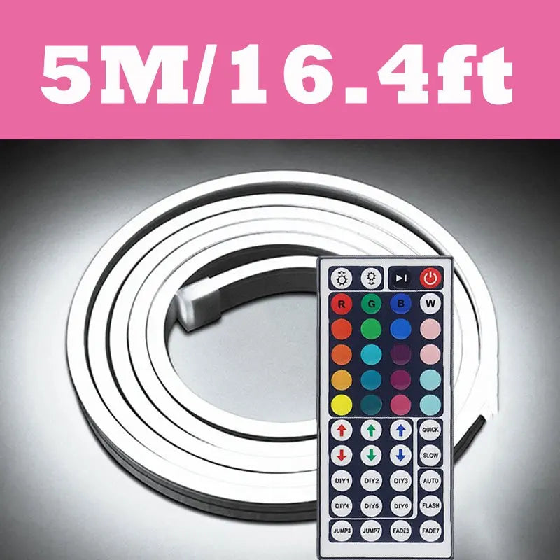 USB Neon Srtip Light RGB Color Changing LED Rope Lights, Flexible Neon LED Rope Lights Cuttable DIY Design Neon Lights