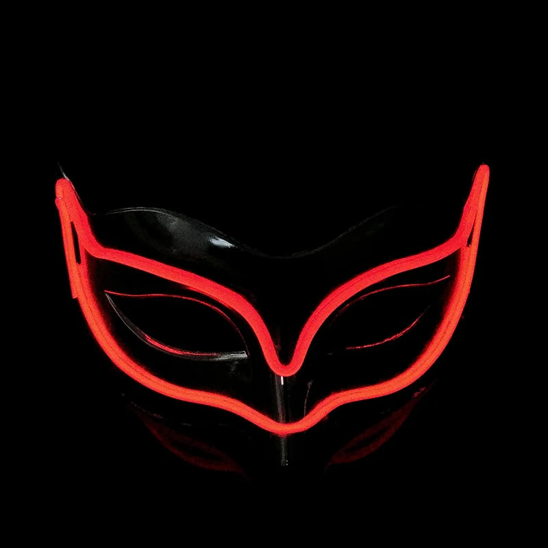 LED Light Fox Mask For Dance Neon Party Decoration Luminous Masquerade Kabuki Mask Bar KTV Ball Disguise Masks