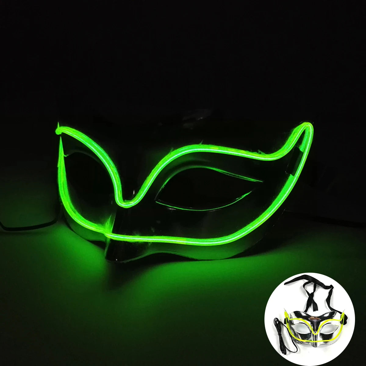 LED Light Fox Mask For Dance Neon Party Decoration Luminous Masquerade Kabuki Mask Bar KTV Ball Disguise Masks