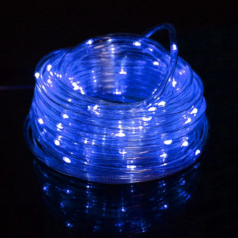 Solar Rope Lights Outdoor LED String Lights 8 Modes Garden Hose Lights Decorative Wedding Christmas Halloween Patio Porch Pool