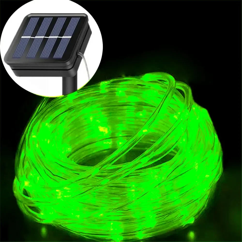 5/10/20M Solar Rope Lights Outdoor Blue LED PVC Tube Fairy String Light Garden Halloween and Christmas Wedding Decorations