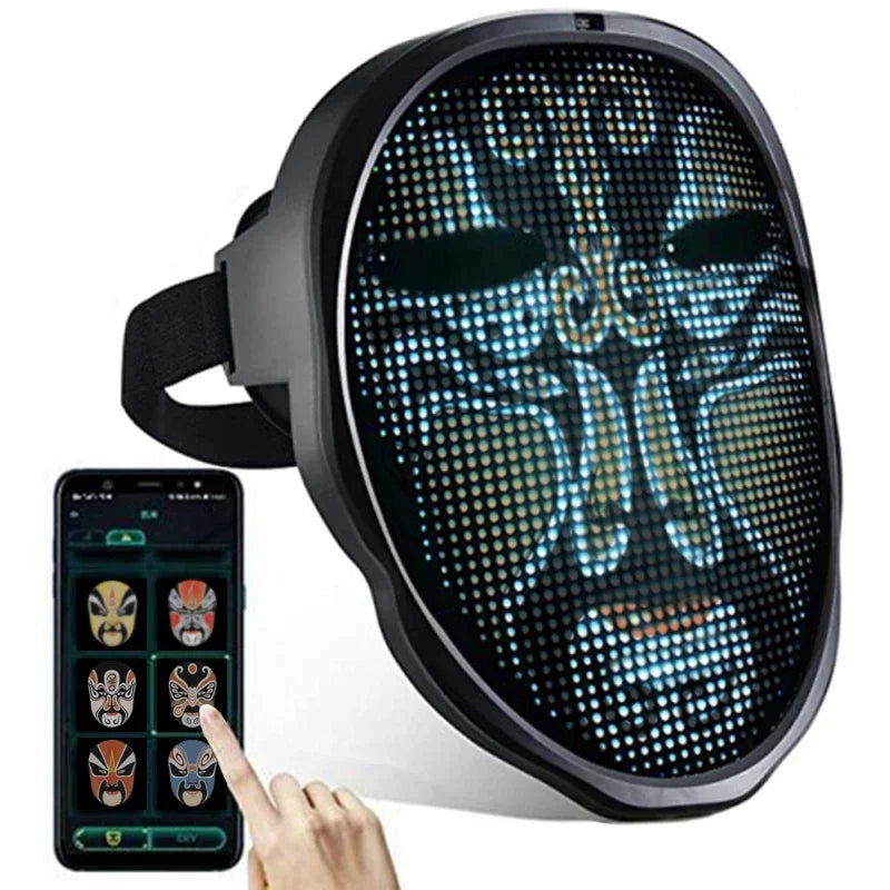 NEW LED APP Mask Bluetooth APP Control Face Masks Smart Mask Can Change Dynamic Carnival Photos LED Face Masks for Halloween