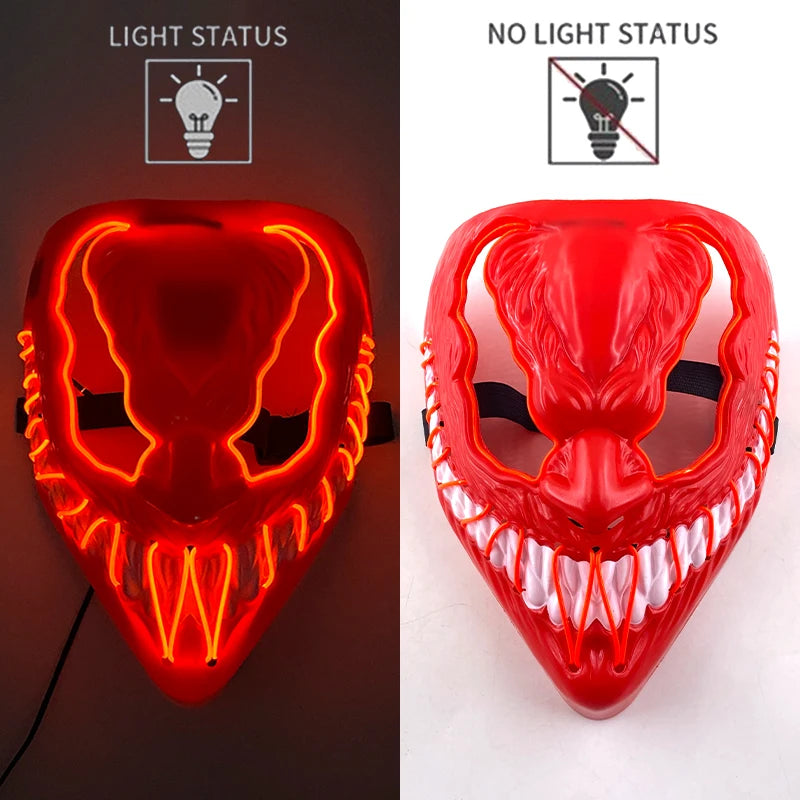 2025 Hot LED Hacker V Vendetta Mask Adults Luminous LED Light Up Mask For Glow Party Costume Accessories Halloween Mask Décor